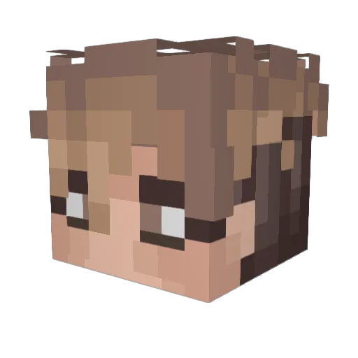 Miksito Minecraft avatar head, 3D render