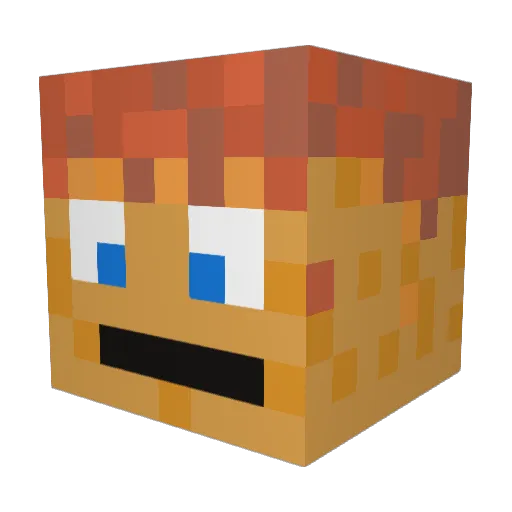 MiktU Minecraft avatar head, 3D render