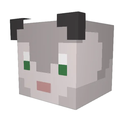 Miktiel Minecraft avatar head, 3D render