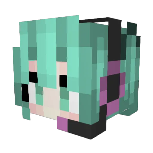 Miku00 Minecraft avatar head, 3D render