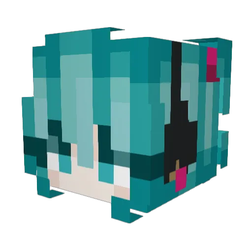 Miku2233 Minecraft avatar head, 3D render