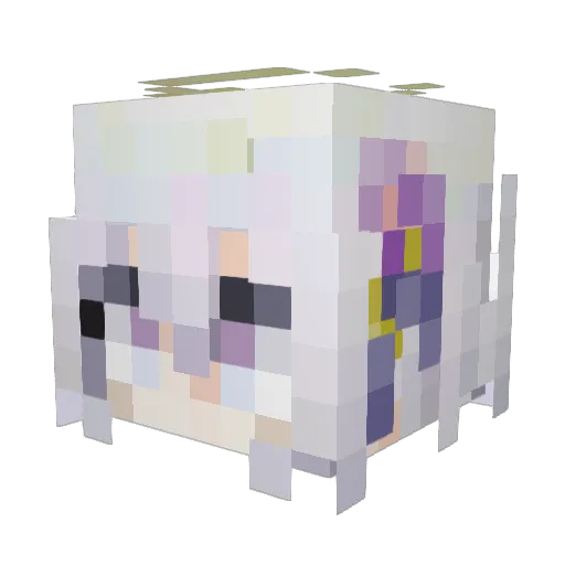 Miku27 Minecraft avatar head, 3D render