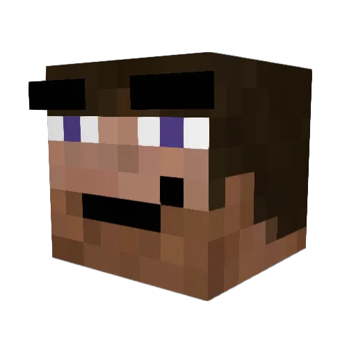 MikuChaan Minecraft avatar head, 3D render