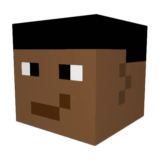 MikuShibue Minecraft avatar head, 3D render