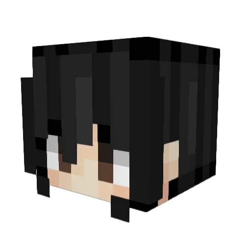 MikuStark Minecraft avatar head, 3D render