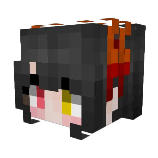 MikuTenshi Minecraft avatar head, 3D render