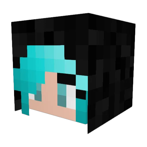 MikuWdy Minecraft avatar head, 3D render