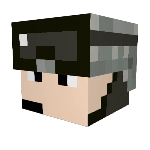 Miku_tiny Minecraft avatar head, 3D render