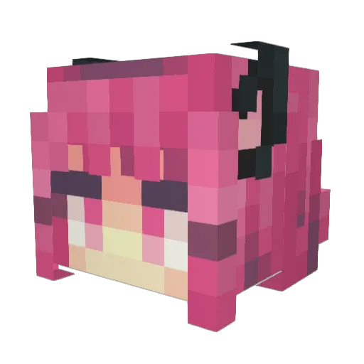 Mikuchi Minecraft avatar head, 3D render