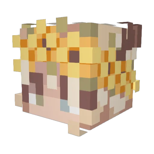 Mikudeth Minecraft avatar head, 3D render