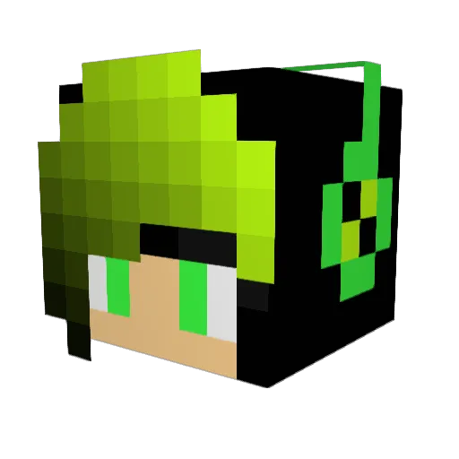 Mikufoxxx Minecraft avatar head, 3D render