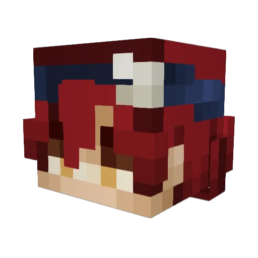Mikuna_ Minecraft avatar head, 3D render