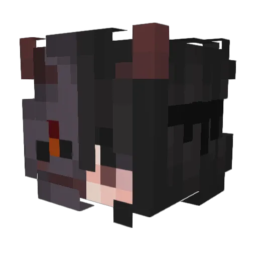 Mikuszimix Minecraft avatar head, 3D render