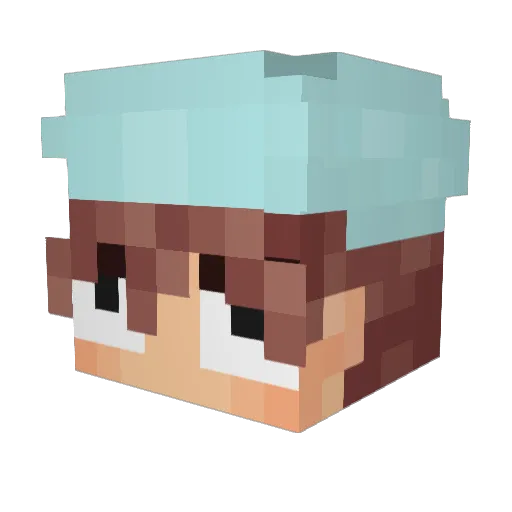 Mikuzi_ Minecraft avatar head, 3D render