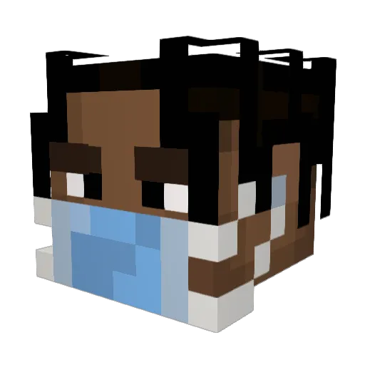 Mikvv3 Minecraft avatar head, 3D render