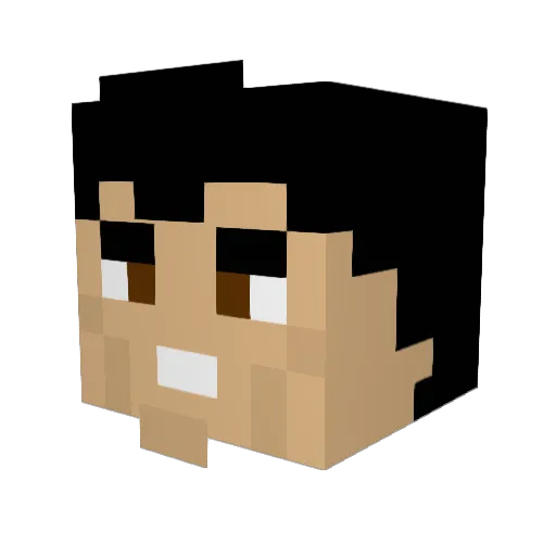 Mil0x8 Minecraft avatar head, 3D render