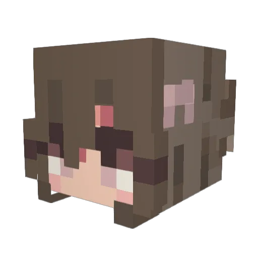 MilaLhama Minecraft avatar head, 3D render