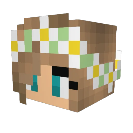 MilaLoves Minecraft avatar head, 3D render
