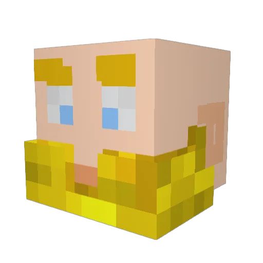 Milago Minecraft avatar head, 3D render