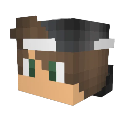 MilanPowerr Minecraft avatar head, 3D render