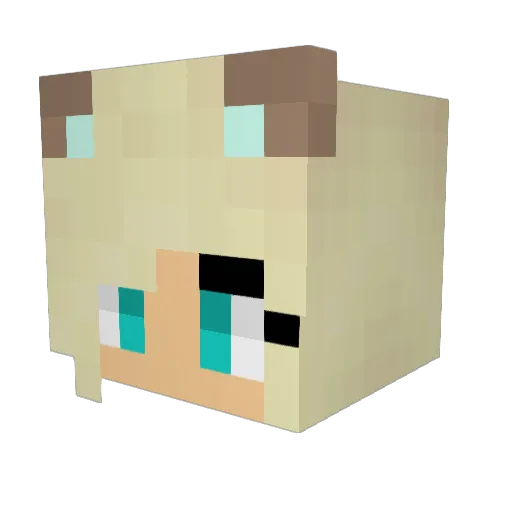 MilanaXD Minecraft avatar head, 3D render