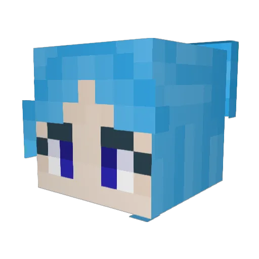Milazure Minecraft avatar head, 3D render