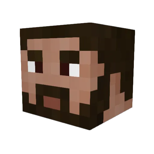 Milbor Minecraft avatar head, 3D render