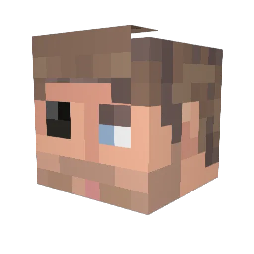 Milcas Minecraft avatar head, 3D render