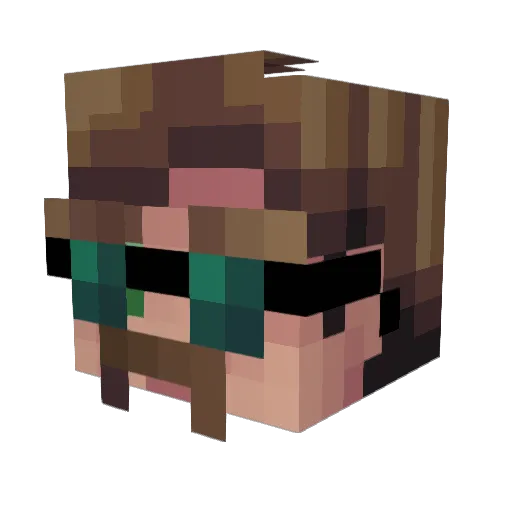 MilchimGlass Minecraft avatar head, 3D render