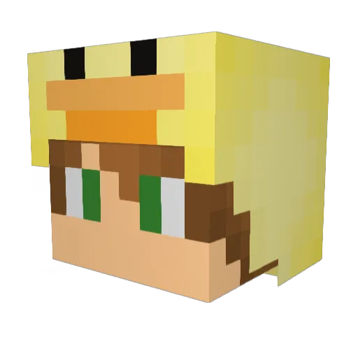 Mildoe Minecraft avatar head, 3D render