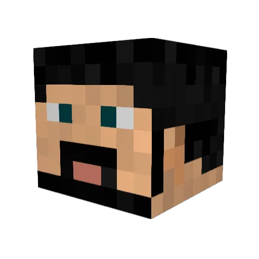 MileAxel Minecraft avatar head, 3D render