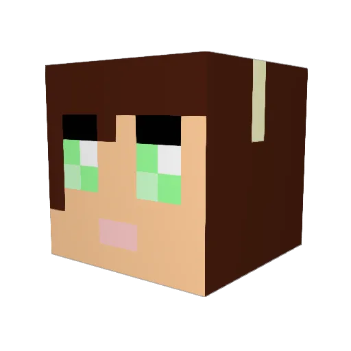 Milena6 Minecraft avatar head, 3D render