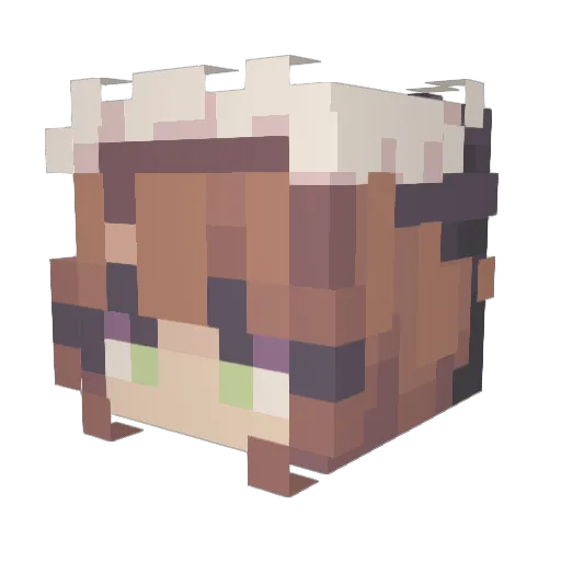 MilenaBunny Minecraft avatar head, 3D render
