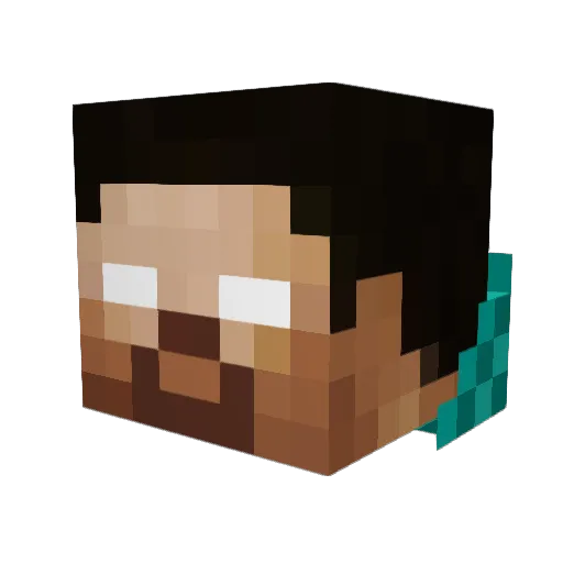 Mileusx Minecraft avatar head, 3D render