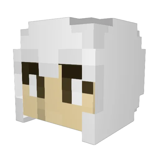 Milhousing Minecraft avatar head, 3D render