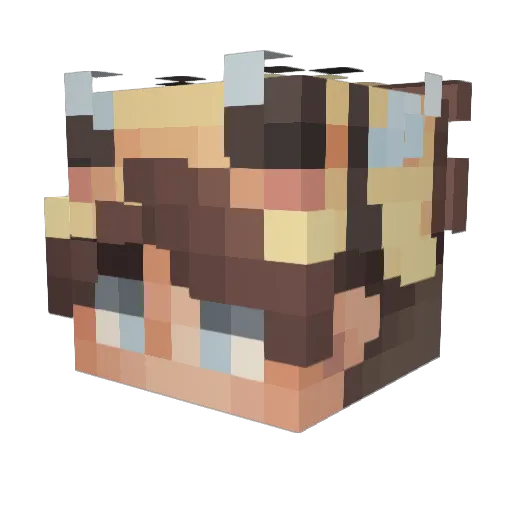 Miliaan Minecraft avatar head, 3D render