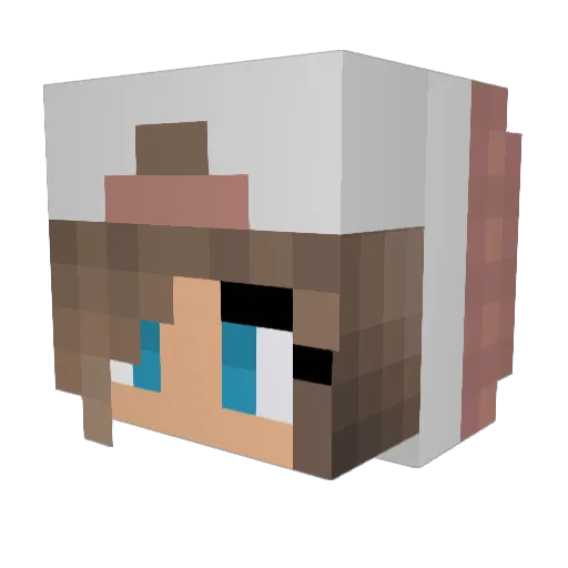 Milie Minecraft avatar head, 3D render