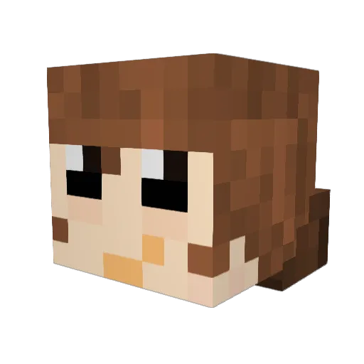 Milifilou Minecraft avatar head, 3D render