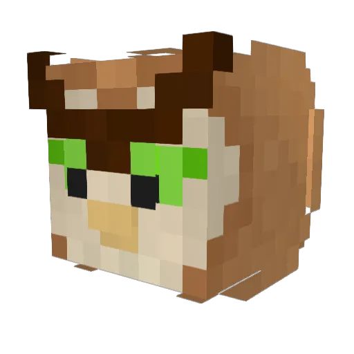Milis_Owlbear Minecraft avatar head, 3D render
