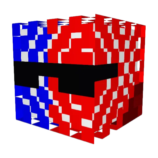 MilitarDog Minecraft avatar head, 3D render