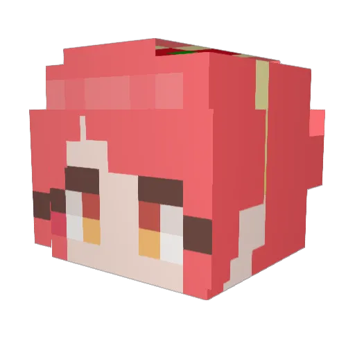 MilkApple Minecraft avatar head, 3D render