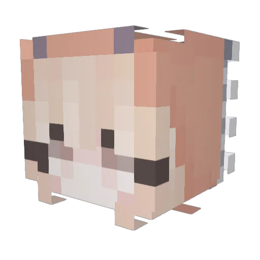 MilkBread_1 Minecraft avatar head, 3D render