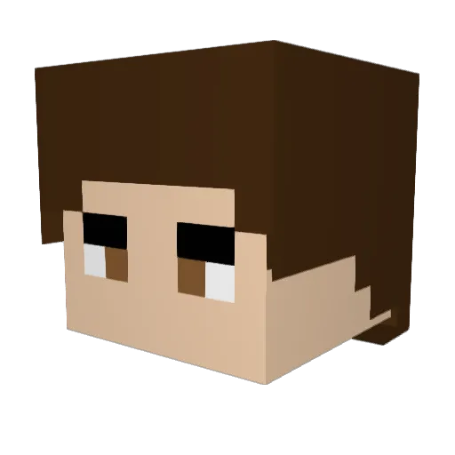 MilkFera Minecraft avatar head, 3D render