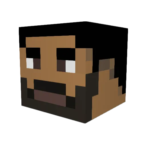MilkHarvest Minecraft avatar head, 3D render