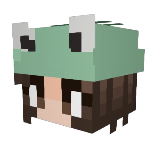 MilkMaideu Minecraft avatar head, 3D render