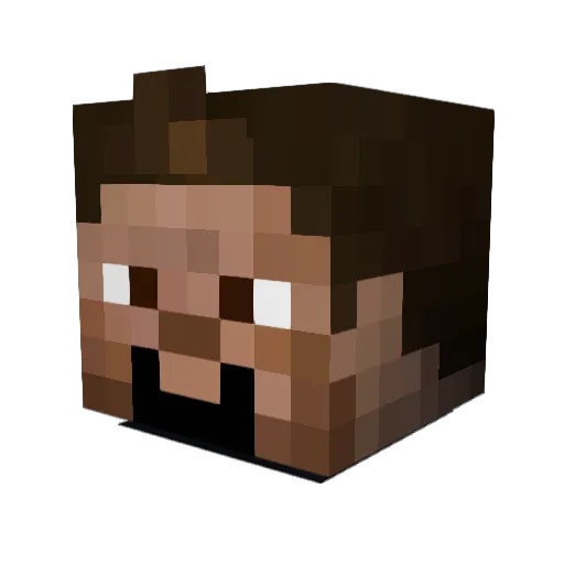 MilkNinja Minecraft avatar head, 3D render