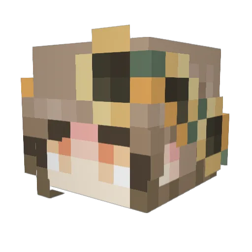 MilkSenpai Minecraft avatar head, 3D render