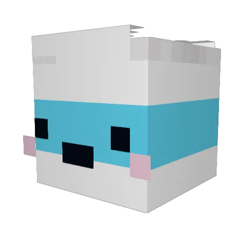 MilkTm Minecraft avatar head, 3D render