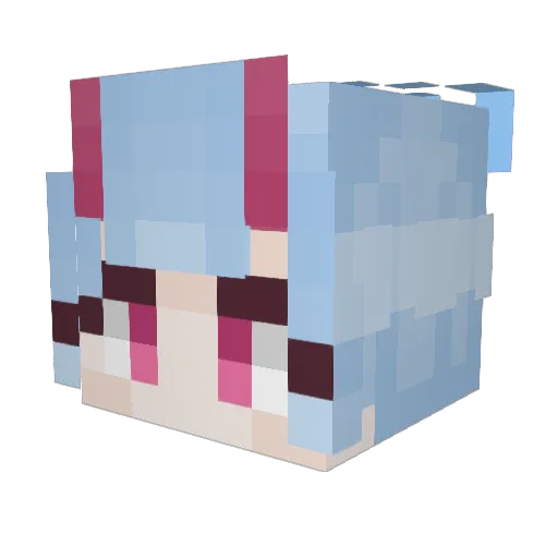 Milk_Mika Minecraft avatar head, 3D render
