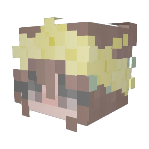 MilkaVio Minecraft avatar head, 3D render